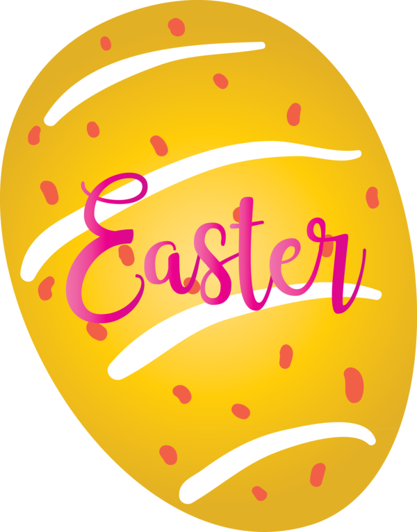 Transparent Easter Yellow Text Balloon for Easter Egg for Easter