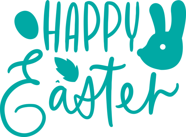 Transparent Easter Font Text Turquoise for Easter Day for Easter