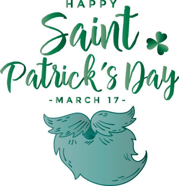 Transparent St. Patrick's Day Text Font Green for Saint Patrick for St Patricks Day