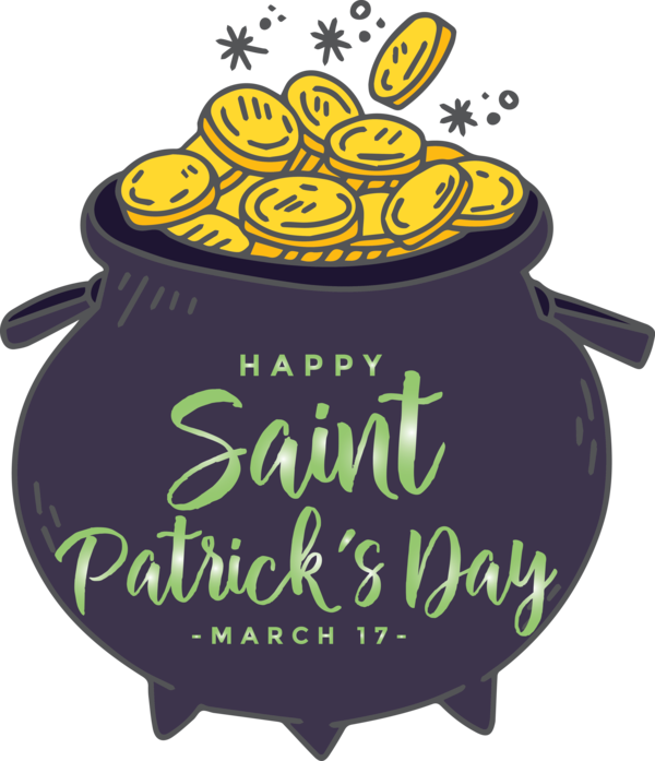 Transparent St. Patrick's Day Cookware and bakeware Cauldron Font for Saint Patrick for St Patricks Day