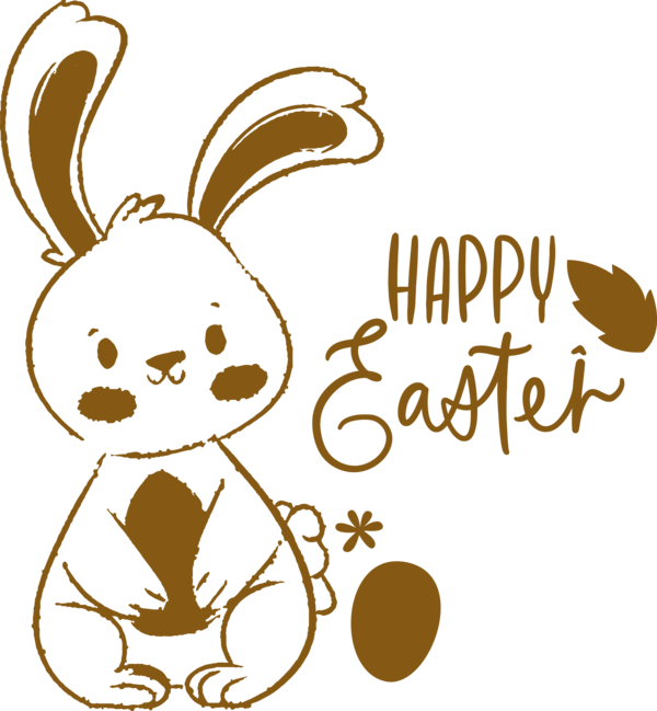 Transparent Easter Text Head Cartoon for Easter Bunny for Easter