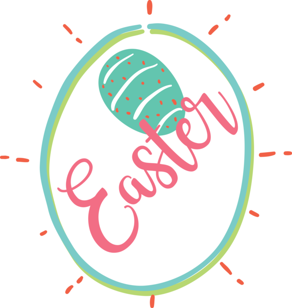 Transparent Easter Line Font Logo for Easter Day for Easter
