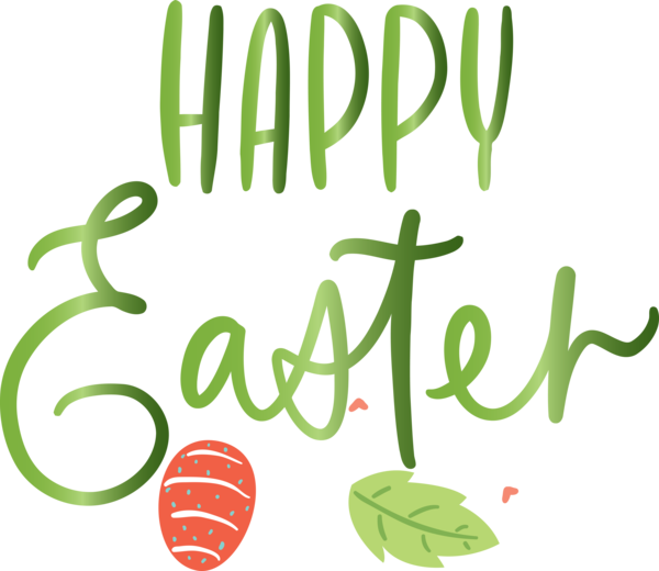 Transparent Easter Green Font Text for Easter Day for Easter