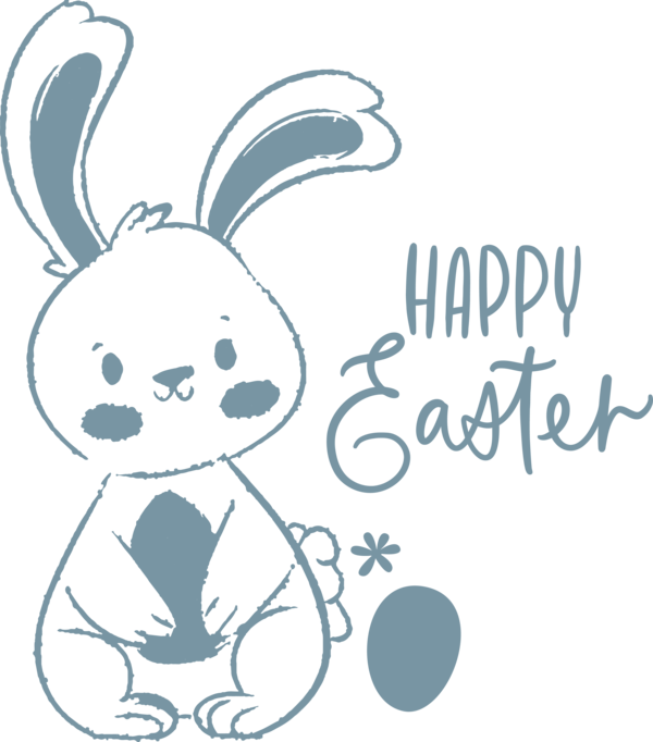 Transparent Easter Text Cartoon Rabbit for Easter Bunny for Easter