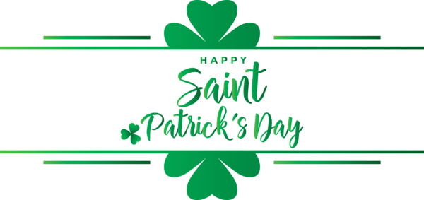Transparent St. Patrick's Day Green Text Leaf for Saint Patrick for St Patricks Day