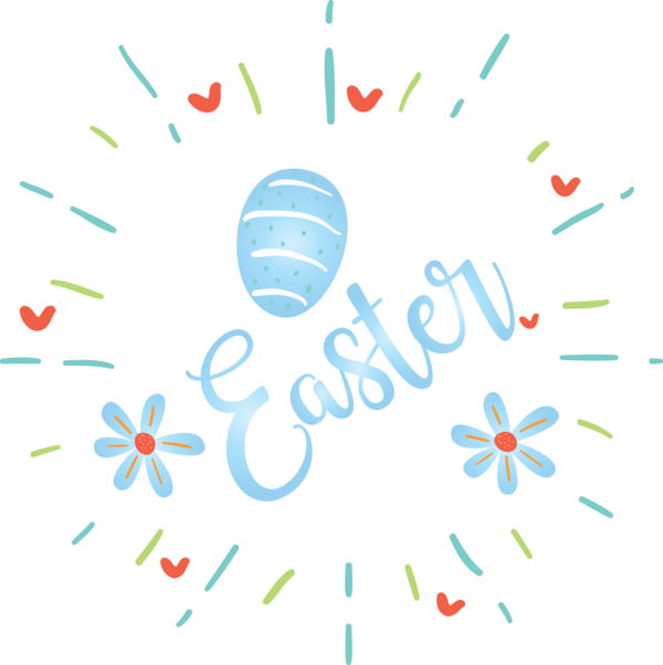 Transparent Easter Text Line Font for Easter Egg for Easter