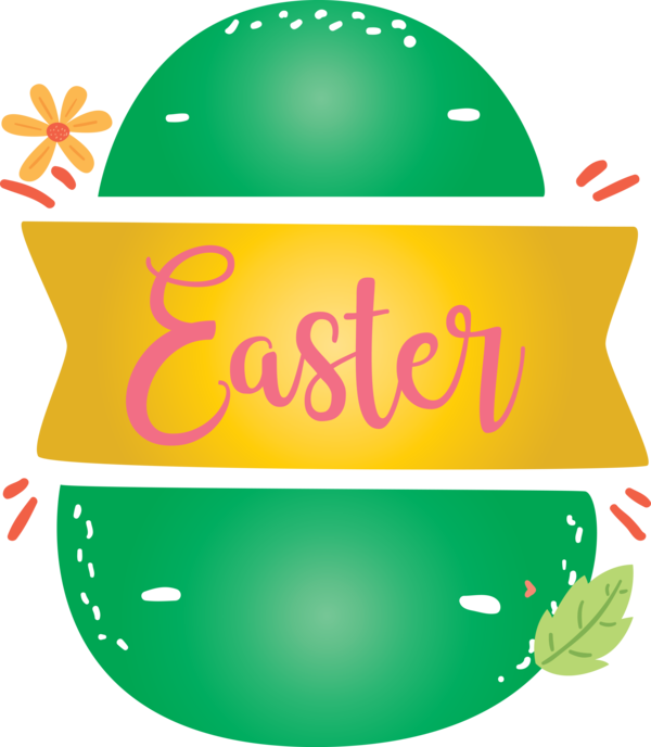Transparent Easter Green Text for Easter Egg for Easter