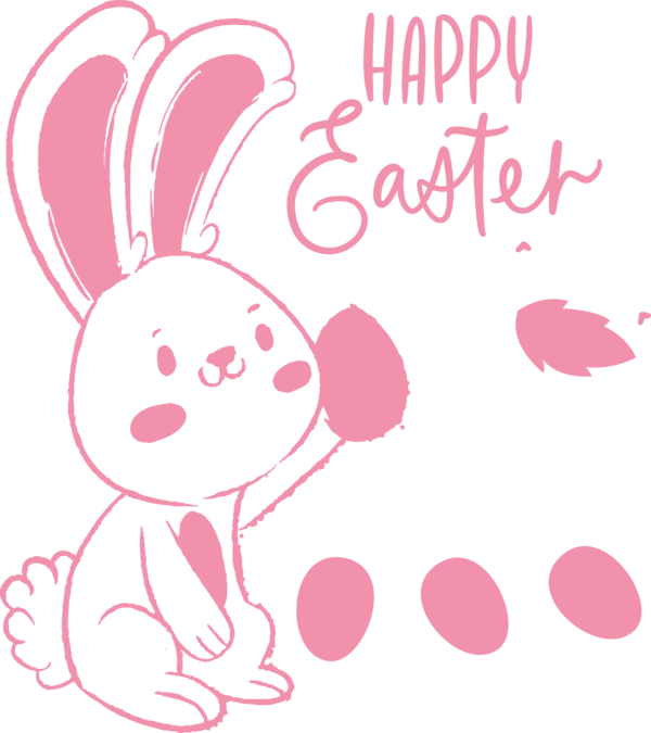Transparent Easter Pink Text Cartoon for Easter Bunny for Easter