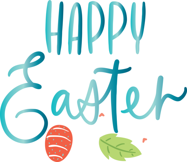 Transparent Easter Text Font Turquoise for Easter Day for Easter