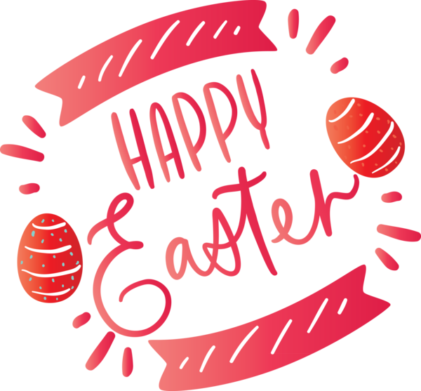 Transparent Easter Text Font Logo for Easter Day for Easter