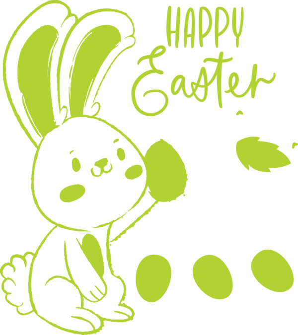 Transparent Easter Green Text Yellow for Easter Bunny for Easter