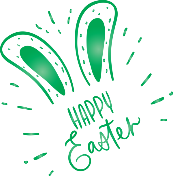 Transparent Easter Text Green Font for Easter Day for Easter