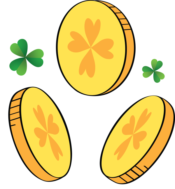 Transparent St. Patrick's Day Yellow Leaf Plant for Saint Patrick for St Patricks Day