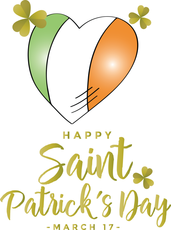 Transparent St. Patrick's Day Leaf Text Font for Saint Patrick for St Patricks Day