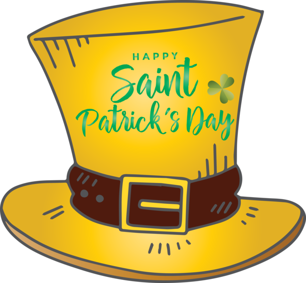 Transparent St. Patrick's Day Yellow Costume hat Line for Saint Patrick for St Patricks Day