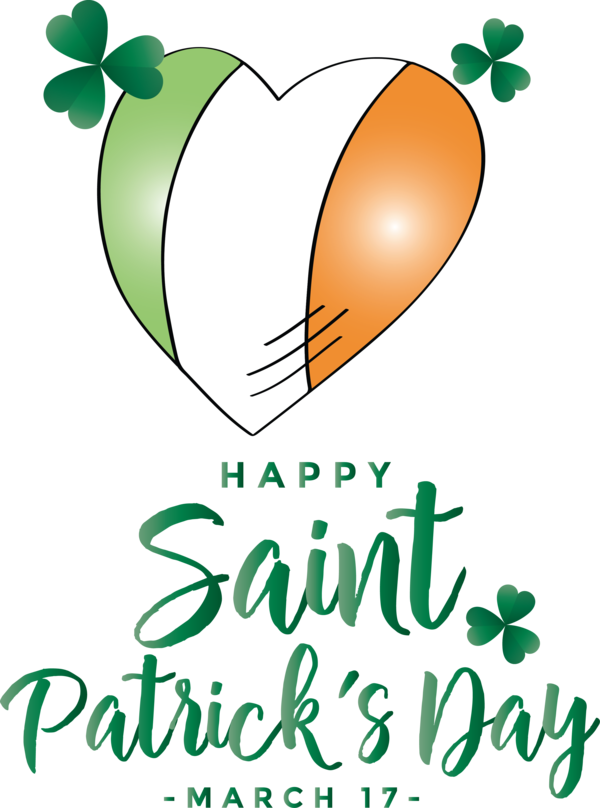 Transparent St. Patrick's Day Leaf Green Font for Saint Patrick for St Patricks Day