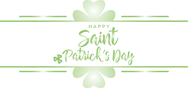 Transparent St. Patrick's Day Green Text Logo for Saint Patrick for St Patricks Day