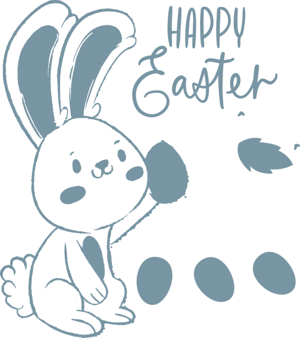 Transparent Easter Cartoon Text Rabbit for Easter Bunny for Easter