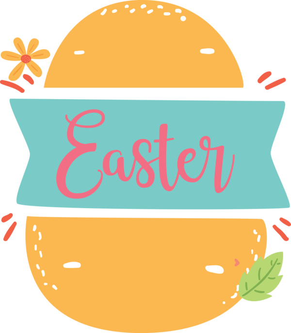 Transparent Easter Text Orange Line for Easter Egg for Easter