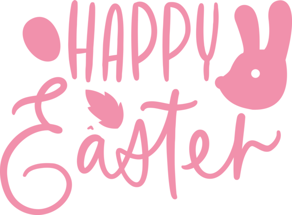 Transparent Easter Font Text Pink for Easter Day for Easter