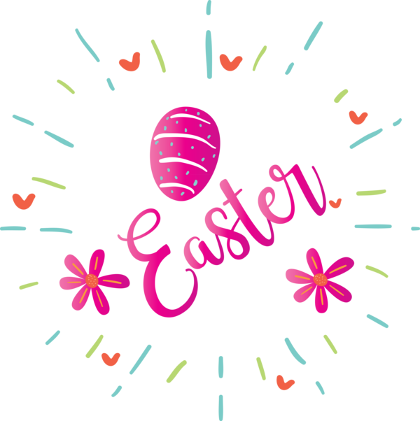 Transparent Easter Text Pink Font for Easter Egg for Easter