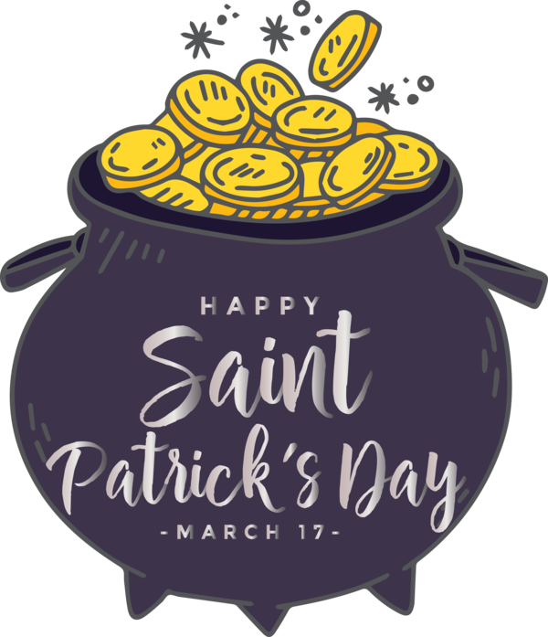 Transparent St. Patrick's Day Cookware and bakeware Cauldron Font for Saint Patrick for St Patricks Day