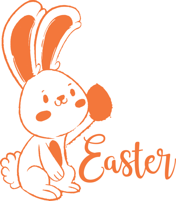 Transparent Easter Facial expression Orange Cartoon for Easter Bunny for Easter