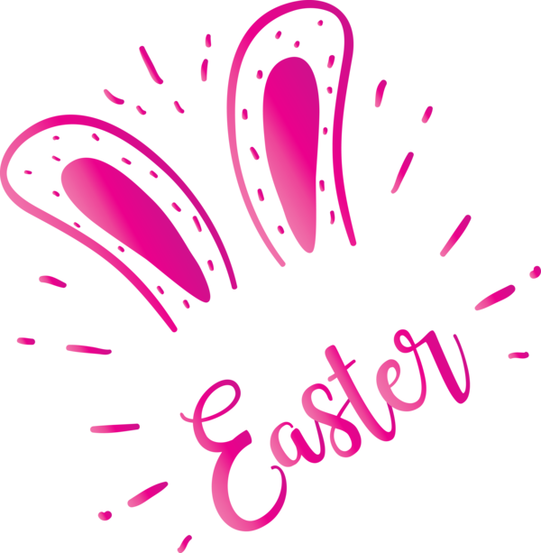Transparent Easter Text Pink Line for Easter Day for Easter