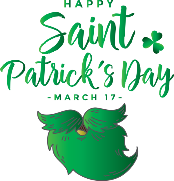 Transparent St. Patrick's Day Green Text Font for Saint Patrick for St Patricks Day