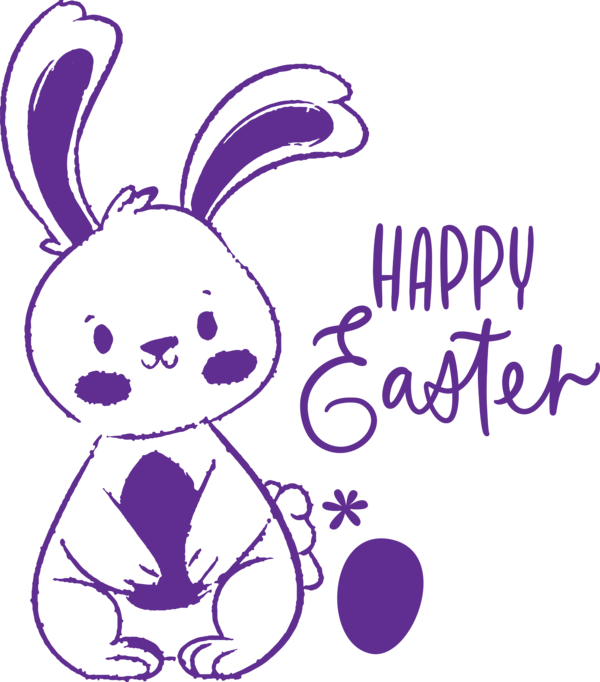 Transparent Easter Violet Text Purple for Easter Bunny for Easter