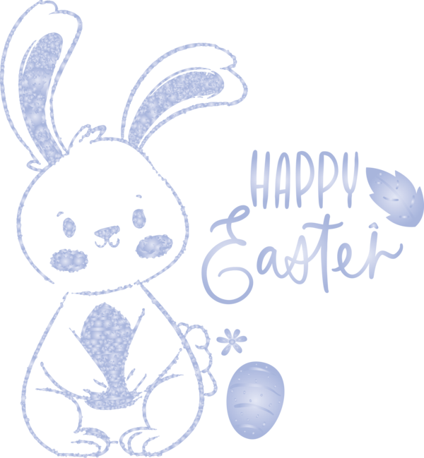 Transparent Easter White Text Rabbit for Easter Bunny for Easter