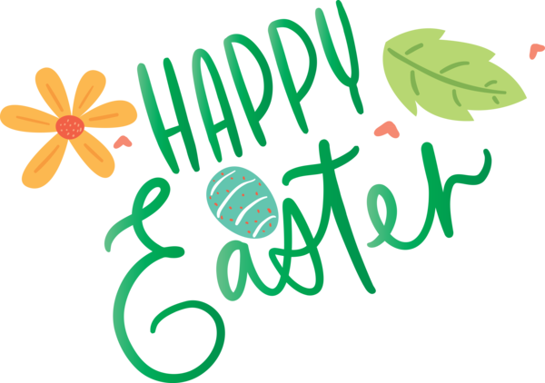 Transparent Easter Green Text Leaf for Easter Day for Easter