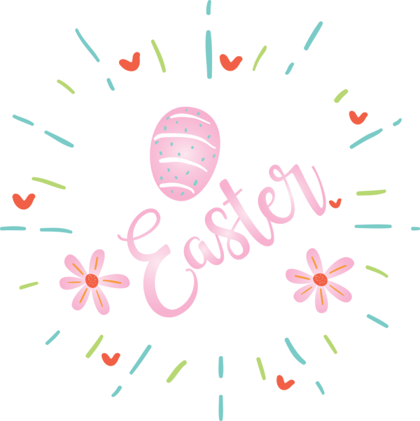 Transparent Easter Text Pink Line for Easter Egg for Easter