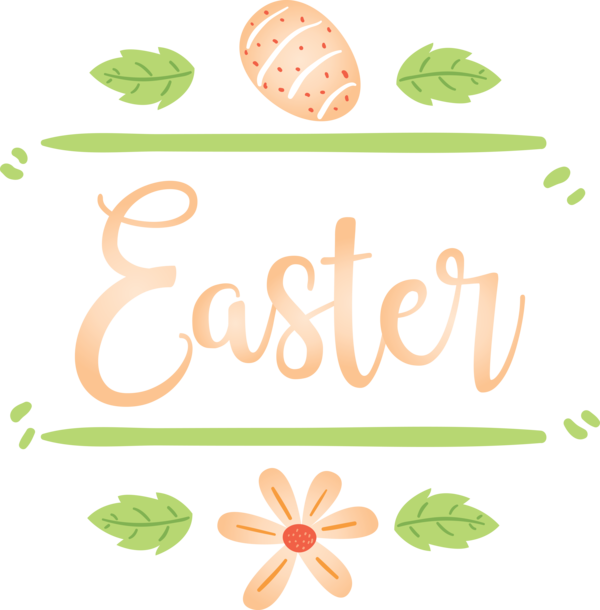 Transparent Easter Leaf Text Line for Easter Day for Easter