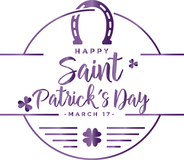 Transparent St. Patrick's Day Purple Text Violet for Saint Patrick for St Patricks Day