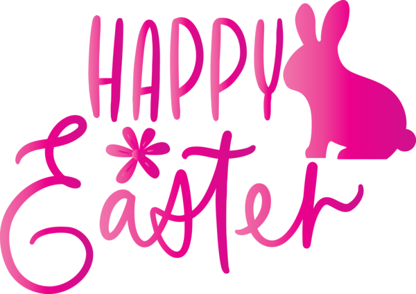 Transparent Easter Text Pink Font for Easter Day for Easter
