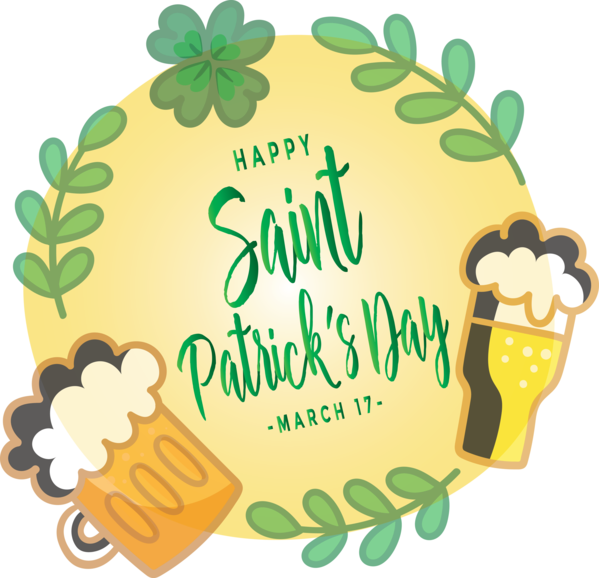 Transparent St. Patrick's Day Green Font Happy for Saint Patrick for St Patricks Day