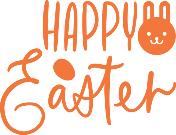 Transparent Easter Font Text Orange for Easter Day for Easter
