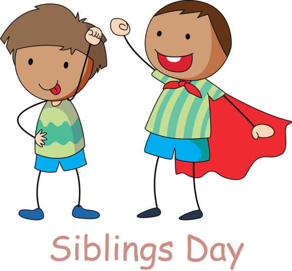 Transparent Siblings Day Cartoon Child Sharing for Happy Siblings Day for Siblings Day