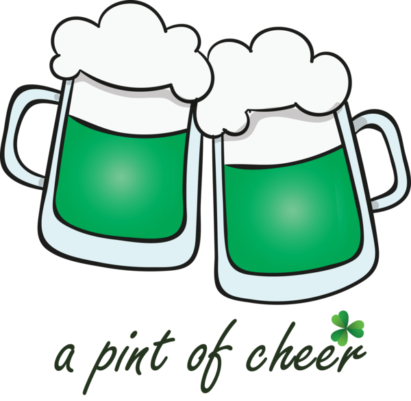 Transparent St. Patrick's Day Green Drinkware Text for Saint Patrick for St Patricks Day