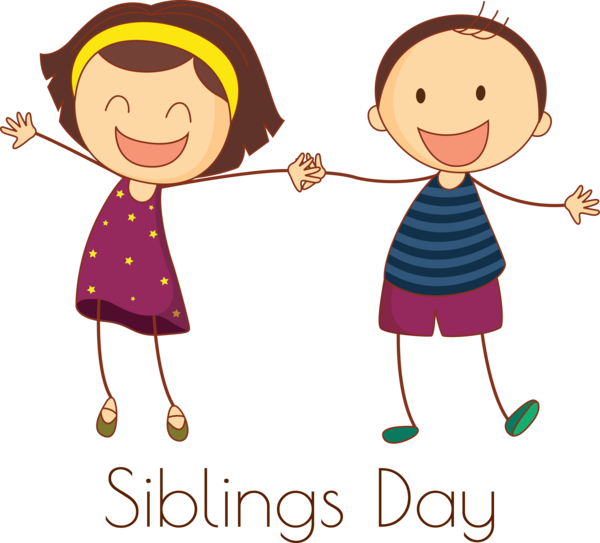 Transparent Siblings Day Cartoon Happy Sharing for Happy Siblings Day for Siblings Day