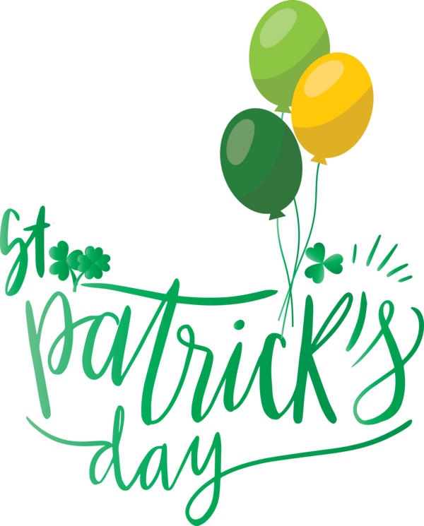 Transparent St. Patrick's Day Font Logo for Saint Patrick for St Patricks Day