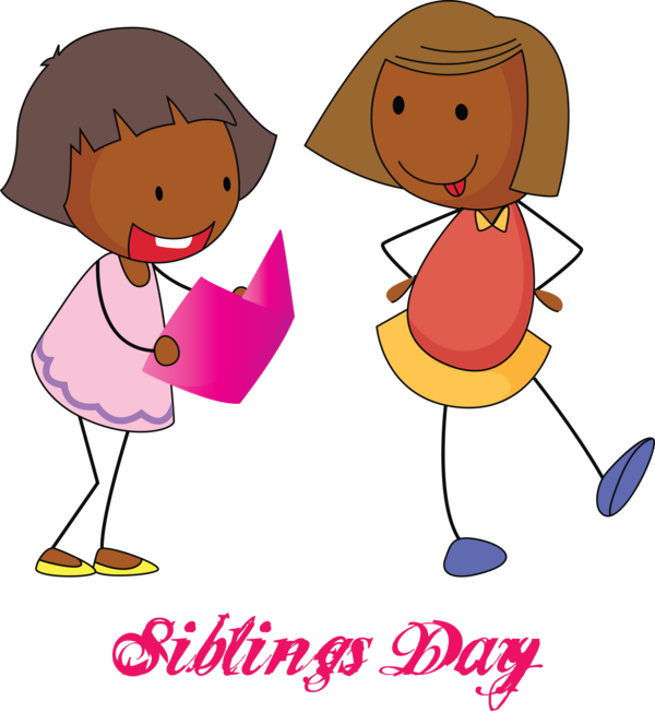 Transparent Siblings Day Cartoon Pink Happy for Happy Siblings Day for Siblings Day