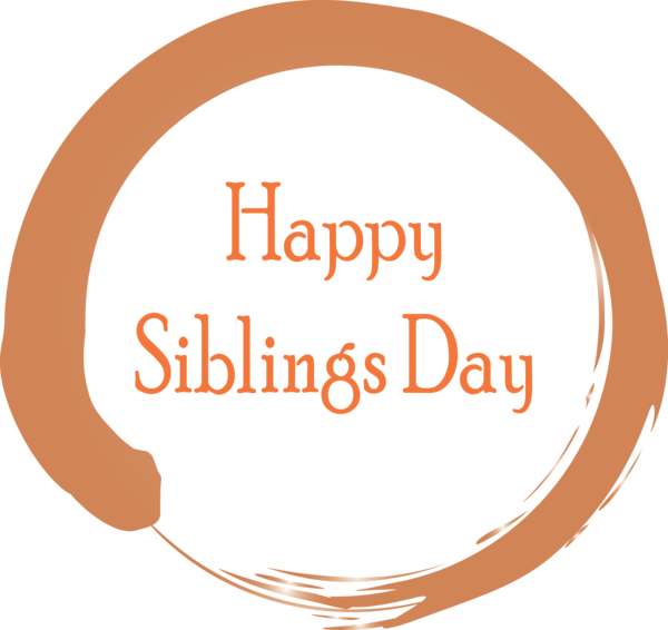 Transparent Siblings Day Text Orange Font for Happy Siblings Day for Siblings Day