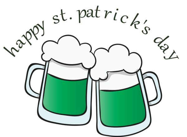 Transparent St. Patrick's Day Green Text Mug for Saint Patrick for St Patricks Day