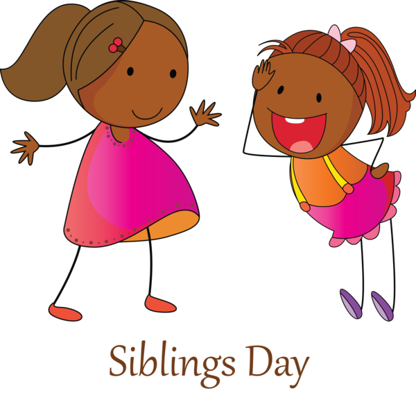Transparent Siblings Day Cartoon Cheek Pink for Happy Siblings Day for Siblings Day