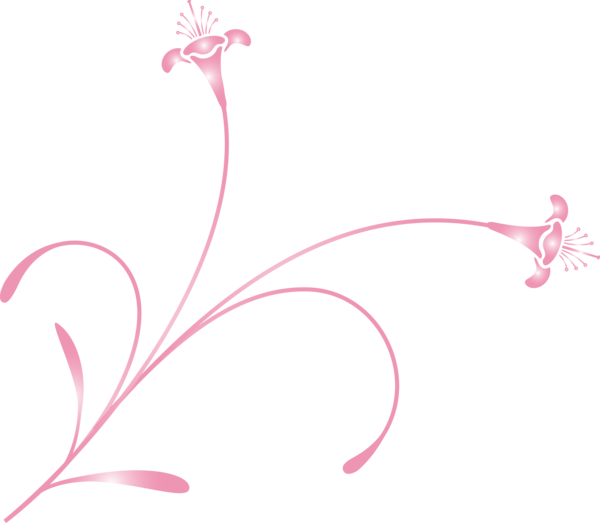 Transparent Easter Pink Line Design for Easter Flower for Easter