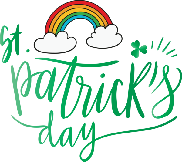 Transparent St. Patrick's Day Text Green Font for Saint Patrick for St Patricks Day