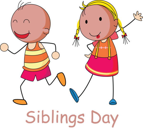 Transparent Siblings Day Cartoon Playing sports Child for Happy Siblings Day for Siblings Day