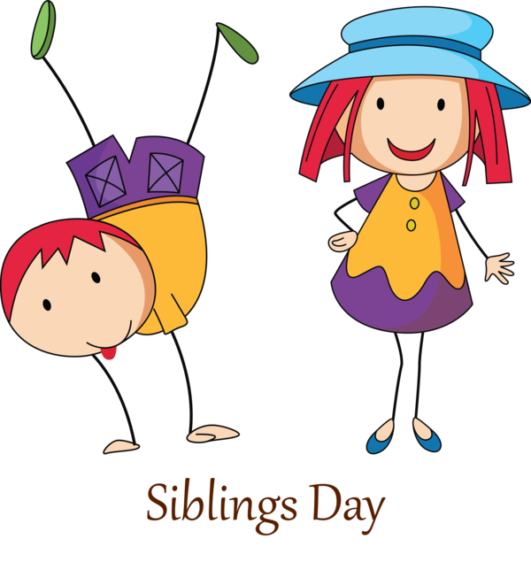 Transparent Siblings Day Cartoon Happy Smile for Happy Siblings Day for Siblings Day